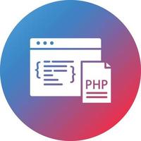 php codering glyph cirkel verloop achtergrond icoon vector