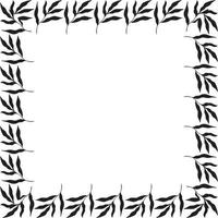 vierkant gevormd zwart frame gemaakt van planten op een witte geïsoleerde achtergrond vector