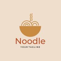 noodle eenvoudig logo lijn kunst vector ontwerp in cirkel