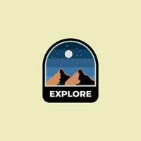 bergen reizen embleem logo vector ontwerp