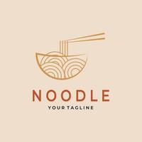 noodle eenvoudig logo lijn kunst vector ontwerp illustratie