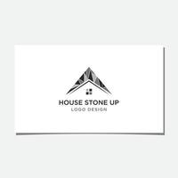 huis stenen omhoog logo ontwerp vector