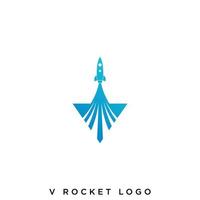 v raket logo ontwerp vector