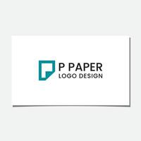 p papier logo ontwerp vector