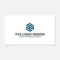 fcs zeshoek logo ontwerp vector