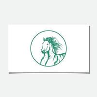 hoofd paard handgetekende logo vector