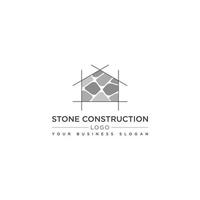 stenen huis bouw logo vector