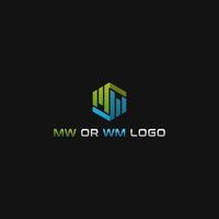 wm of mw logo ontwerp vector