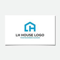 lh huis logo ontwerp vector