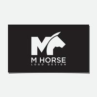 m paard logo ontwerp vector