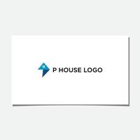 p huis papier logo ontwerp vector