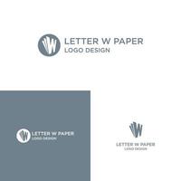 letter w papier logo ontwerp vector