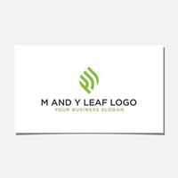 m en y blad logo ontwerp vector