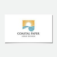 oceaanpapier of oceaandocument logo ontwerp vector