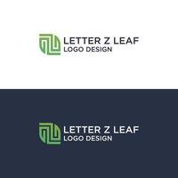 z-bladlogo, zg-blad of gz-logo-ontwerp vector