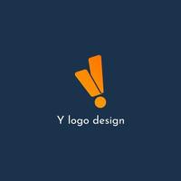 uitroepteken met letter y logo vector