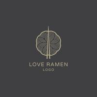 ramen en liefde logo-ontwerp vector