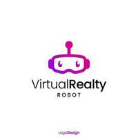 virtual realty robot logo-ontwerp vector