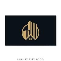 luxe stad logo ontwerp vector