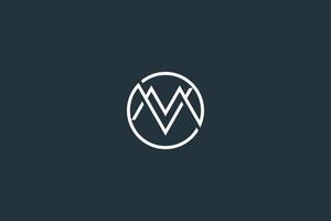minimale letter vm of mv monogram logo vector ontwerpsjabloon
