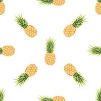 cartoon ananas naadloze patroon. vlakke stijl fruit achtergrond. vector