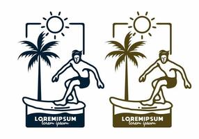 man surfen lijntekeningen illustratie vector