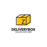 letter z verzending pakket box vector logo ontwerpelement