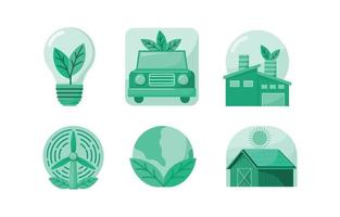 eco energie technologie icon pack vector