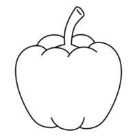zwart-wit cartoon vectorillustratie van paprika voor coloring boek. rijpe verse groente om te koken, bron van vitamines vector