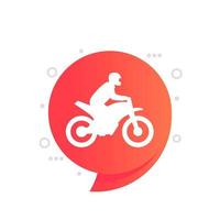 motorcross icoon met een motorfiets, vector