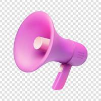 3D-roze megafoon, vectorillustratie vector