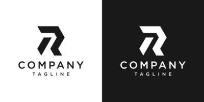 creatieve letter r monogram logo ontwerp pictogrammalplaatje witte en zwarte achtergrond vector