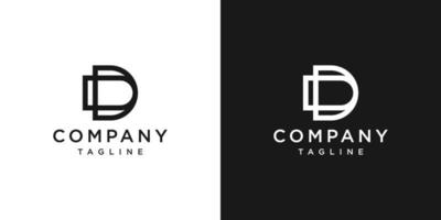 creatieve letter dd monogram logo ontwerp pictogrammalplaatje witte en zwarte achtergrond vector