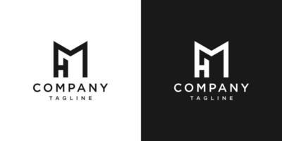creatieve brief mh monogram logo ontwerp pictogrammalplaatje witte en zwarte achtergrond vector