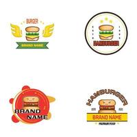 moderne en schattige hamburger restaurant logo kunst illustratie vector