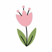 doodle stijl bloem. ansichtkaart decorelement. vector geïsoleerde illustratie. hand getekend.