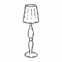 buitenlamp. meubels voor huis. interieur artikelen. vectorkrabbelillustratie. vloerlamp. vector