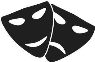 theater maskers pictogram. vlakke stijl. theater maskers teken. kunst symbool. vector
