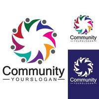 ontwerpsjabloon voor community-logo voor teams of groepen. netwerk en sociaal pictogramontwerp vector