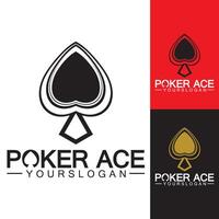 poker ace spade logo-ontwerp voor casinozaken, gokken, kaartspel, speculeren, enz-vector vector