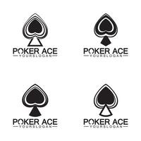 poker ace spade logo-ontwerp voor casinozaken, gokken, kaartspel, speculeren, enz-vector vector