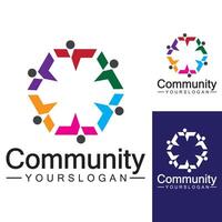 ontwerpsjabloon voor community-logo voor teams of groepen. netwerk en sociaal pictogramontwerp vector