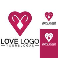 liefde logo ontwerp vector, geometrische haard logo vector, lineaire liefde vector logo concept, hart vorm logo ontwerp-vector