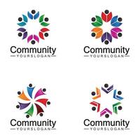 ontwerpsjabloon voor community-logo voor teams of groepen. netwerk en sociaal pictogramontwerp vector