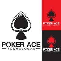 poker ace spade logo-ontwerp voor casinozaken, gokken, kaartspel, speculeren, enz-vector vector