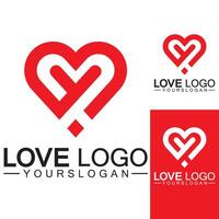 liefde logo ontwerp vector, geometrische haard logo vector, lineaire liefde vector logo concept, hart vorm logo ontwerp-vector