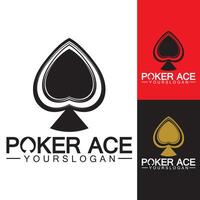 poker ace spade logo-ontwerp voor casinozaken, gokken, kaartspel, speculeren, enz-vector vector