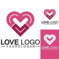 liefde logo ontwerp vector, geometrische haard logo vector, lineaire liefde vector logo concept, hart vorm logo ontwerp-vector