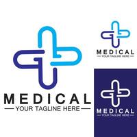 medische kruis en gezondheidsapotheek logo vector sjabloon
