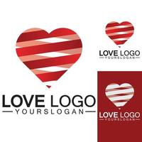 hou van logo-ontwerp, hartvorm logo ontwerp vector